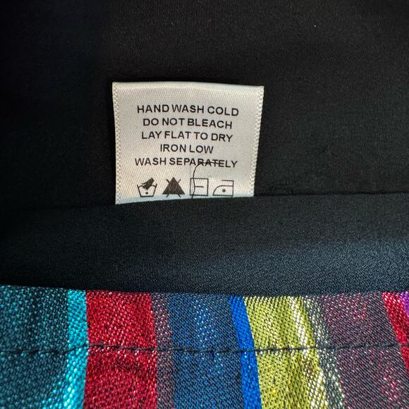 Lovers + Friends Frida Mini Dress Size SMALL V Neck Rainbow Metallic Party NYE - Picture 11 of 11